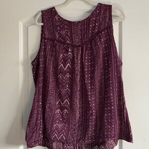 Maroon and beige tank top